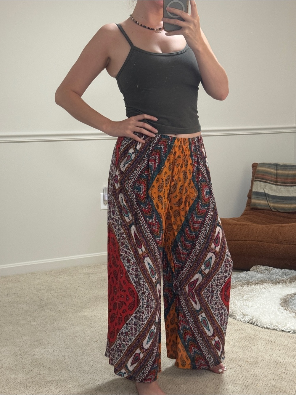 Forever 21 Paisley & Patchwork Maxi Skirt - Mustard, Red, Blue